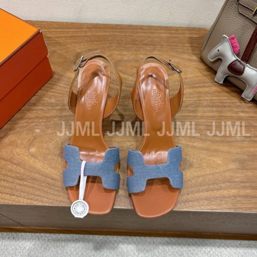 에르메스 엔센스 샌들 블루 데님