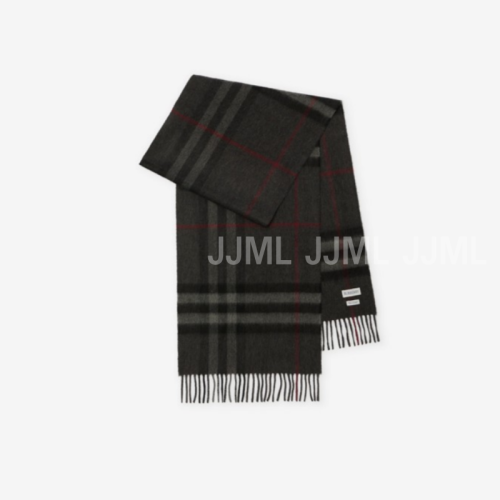 버버리 체크 캐시미어 스카프 차콜