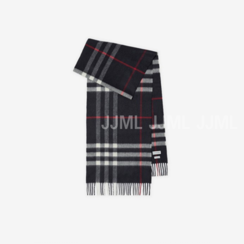 버버리 체크 캐시미어 스카프 네이비