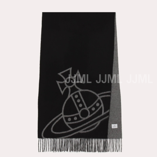 비비안 웨스트우드 리버시블 울 스카프 블랙