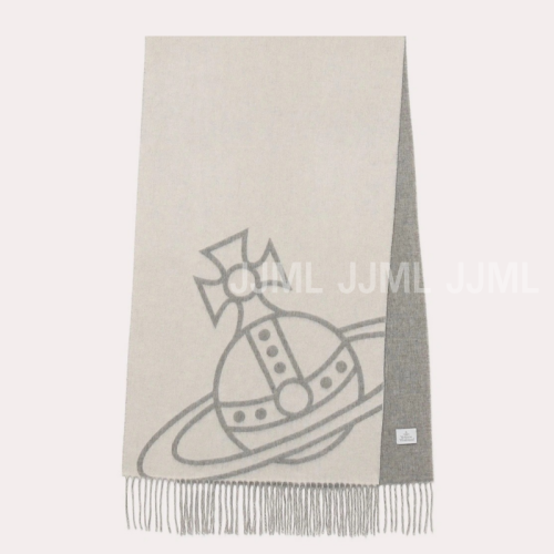 비비안 웨스트우드 리버시블 울 스카프 오프화이트