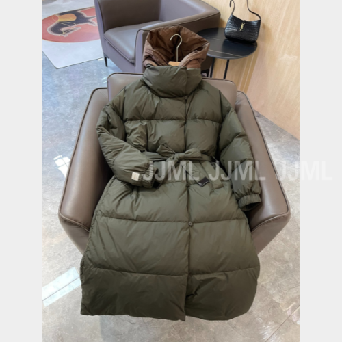 막스마라 스트랩 롱 패딩 카키