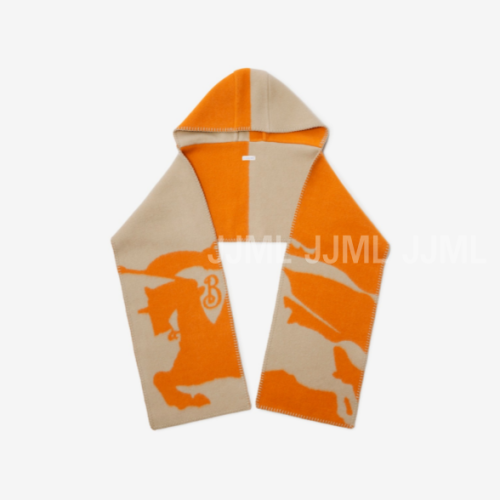 버버리 EKD 울 후드 스카프 헌터/펌킨 30-180