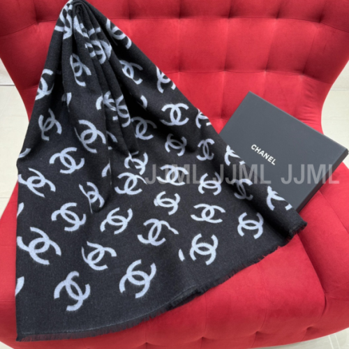 샤넬 패턴 투톤 머플러 챠콜 아이