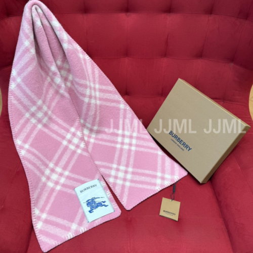 버버리 빅체크 머플러 핑크