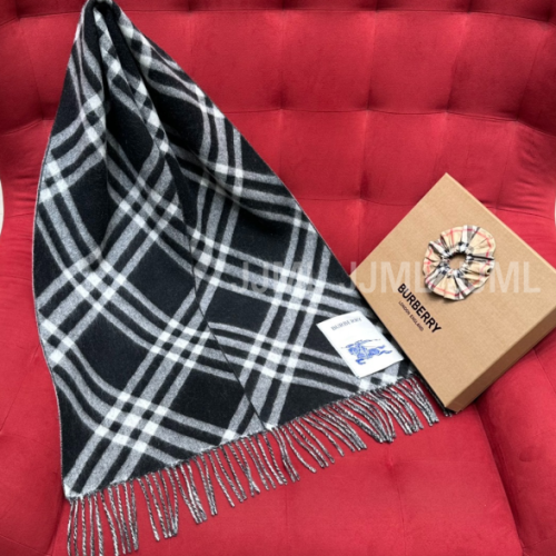 버버리 빅체크 머플러 블랙