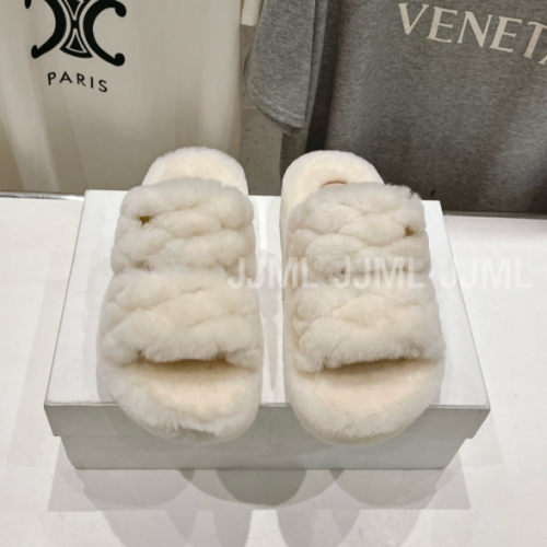 셀린느 투 스트랩 퍼 슬라이드 화이트