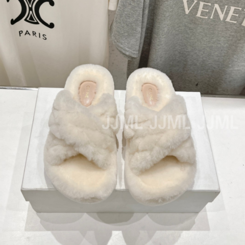 셀린느 엑스 스트랩 퍼 슬라이드 화이트