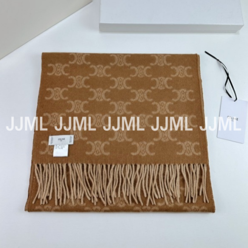 셀린느 로고 패턴 머플러 베이지