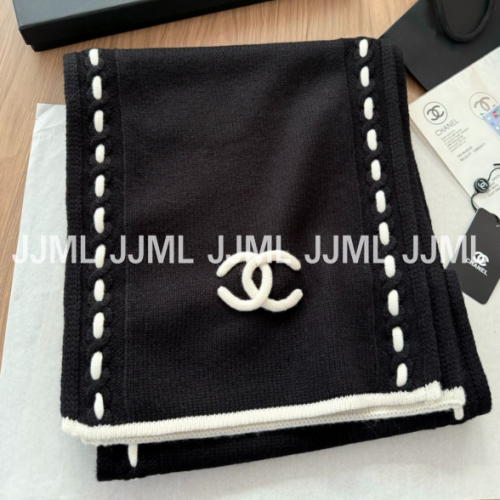 샤넬 엠브로더이 머플러 블랙