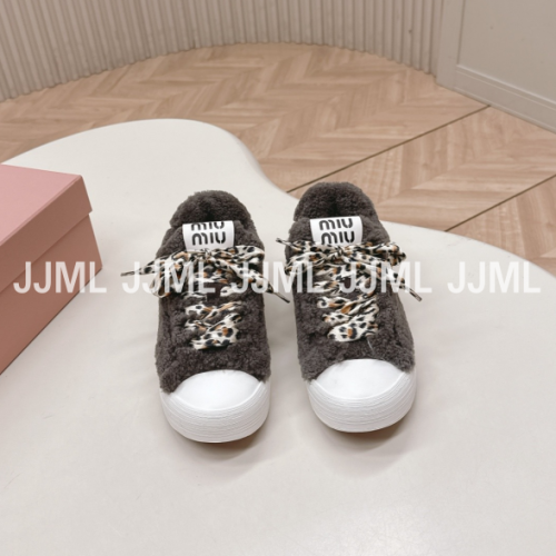 미우미우 퍼 스니커즈 챠콜