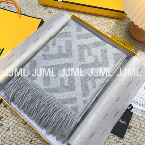 펜디 로고 패턴 머플러 그레이