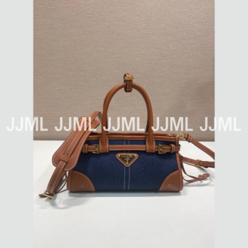 프라다 소프트럭스 토드백 데님 브라운1BA486