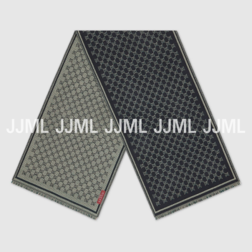 구찌 투톤 머플러 블랙