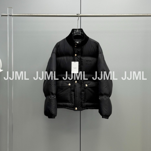 셀린느 니트넥 패딩 블랙