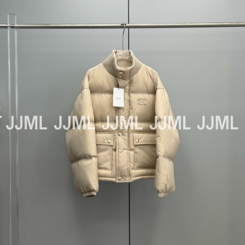 셀린느 니트넥 패딩 베이지