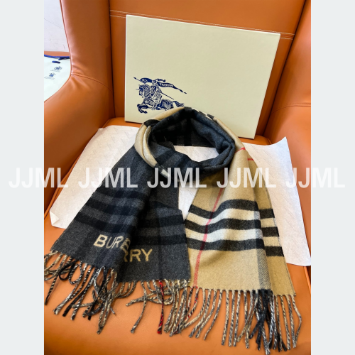 버버리 투톤 머플러 베이지&챠콜