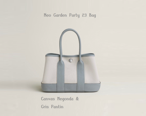 에르메스 네오 가든 파티 23백 캔버스 네곤다&그리 파틴