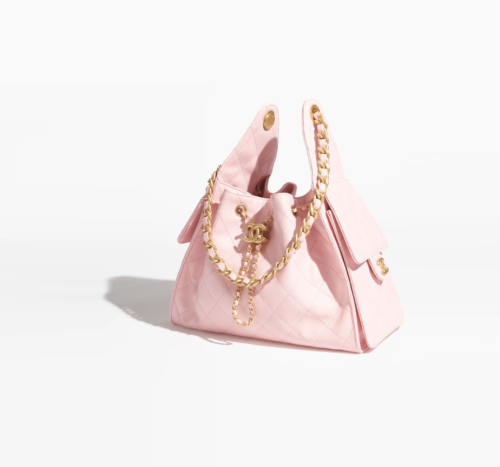 샤넬 25백 골드 메탈 라이트 핑크