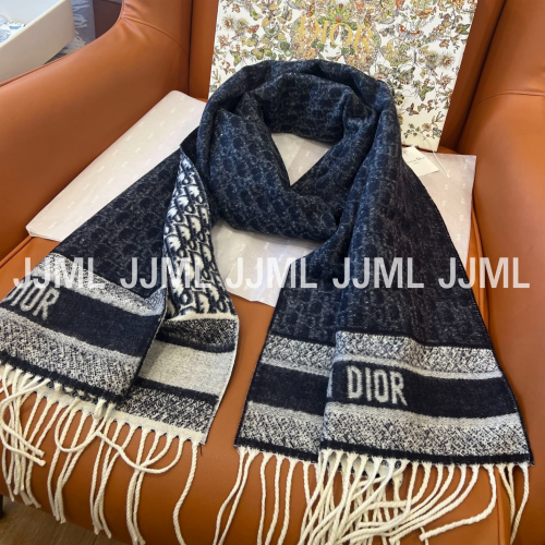 디올 오블리크 머플러 블랙