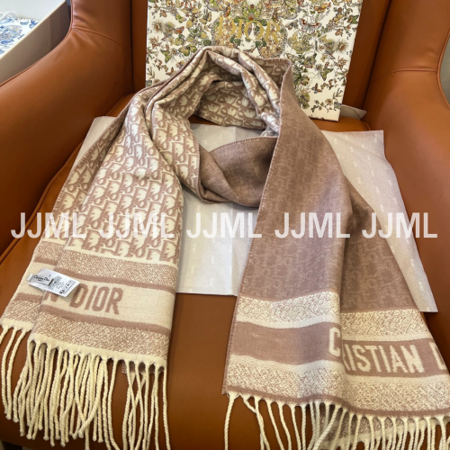 디올 오블리크 머플러 브라운