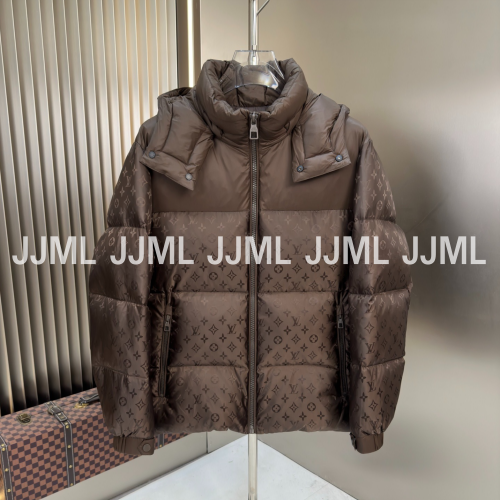 루이비통 모노그램 패턴 배색 패딩 브라운