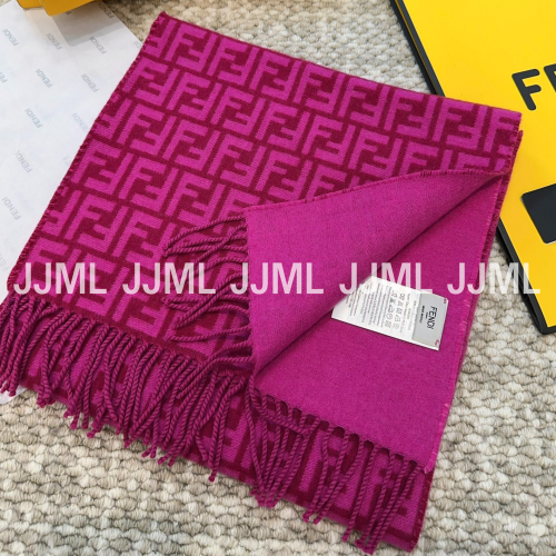 펜디 로고 머플러 핫핑크