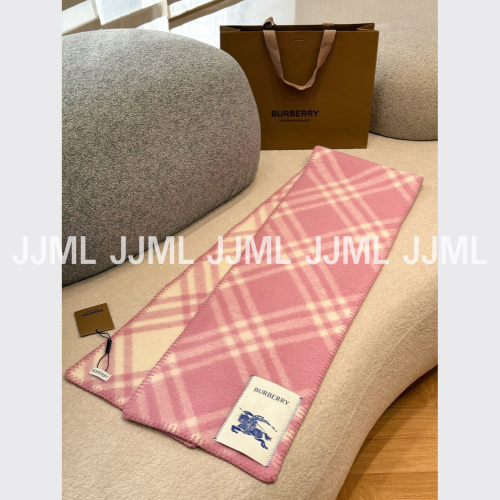 버버리 울 머플러 핑크