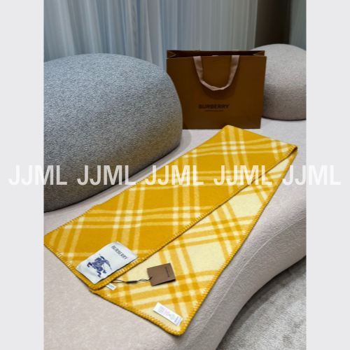 버버리 울 머플러 옐로우