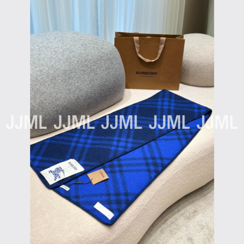 버버리 울 머플러 네이비