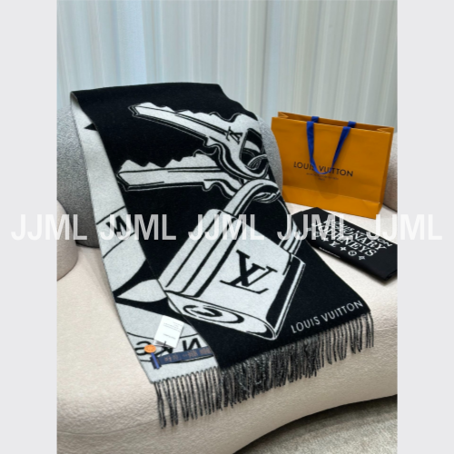 루이비통 락키스 머플러 블랙