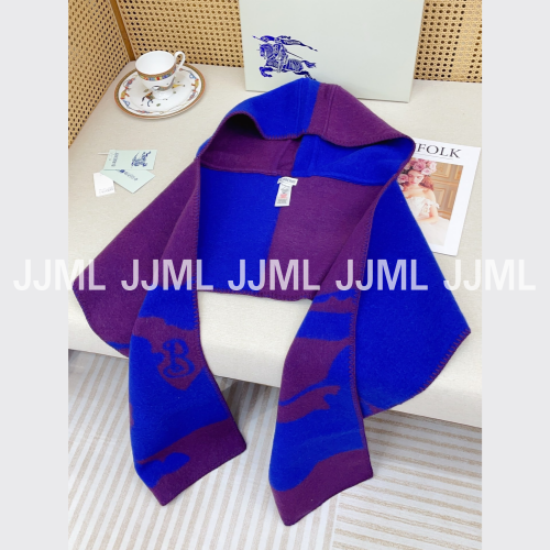 버버리 바라클라바 머플러 퍼플