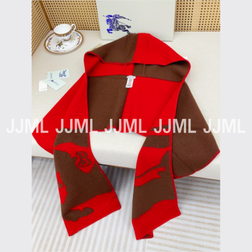 버버리 바라클라바 머플러 레드