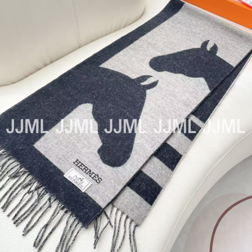 에르메스 카사크 러브스토리 머플러 베이지앤블랙