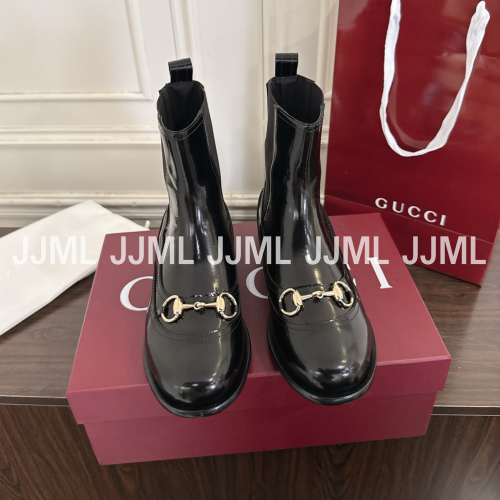 구찌 홀스빗 글로시 첼시 부츠 블랙