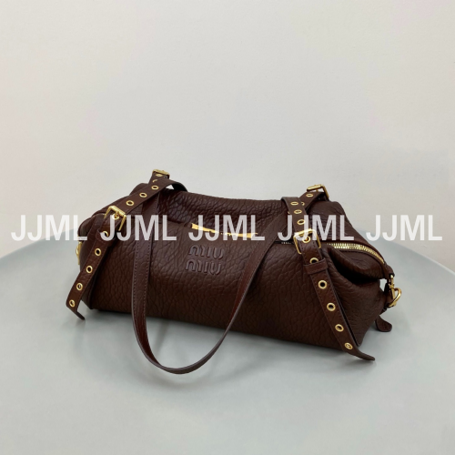 미우미우 가죽 숄더백 브라운