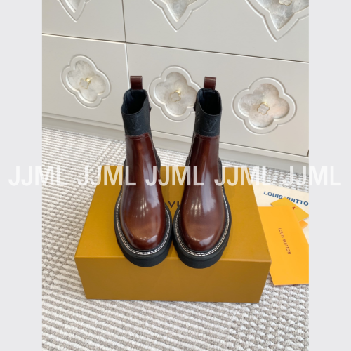 루이비통 보부르 첼시 부츠 와인