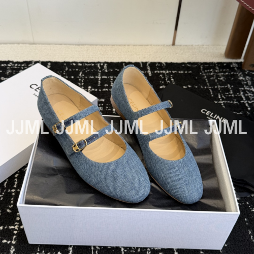 셀린느 메리제인 발레리나 플랫슈즈 데님