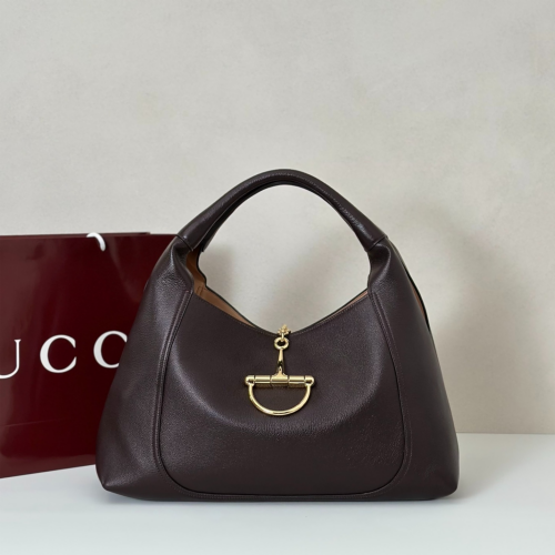 [구찌 소프트빗] 맥시 숄더백 브라운 레더