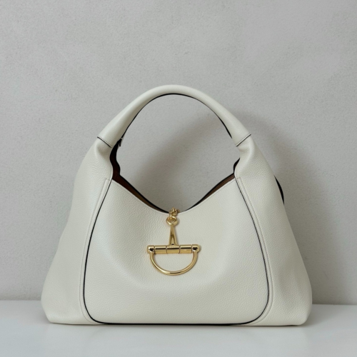 [구찌 소프트빗] 맥시 숄더백 화이트 레더