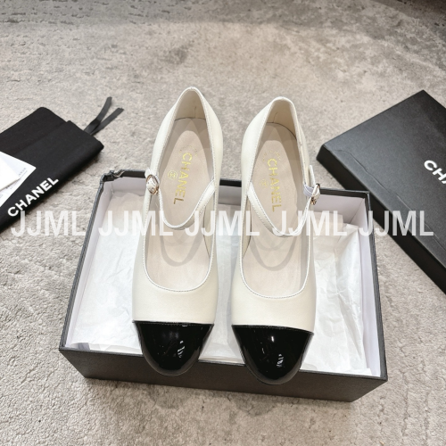 샤넬 메리제인 슈즈 진주굽 화이트