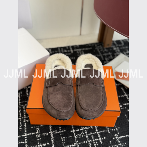 에르메스 고 뮬 스웨이드 브라운