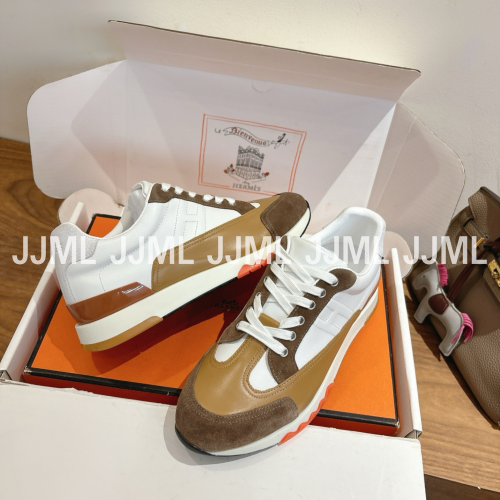 에르메스 트레일 스니커즈 화이트&브라운