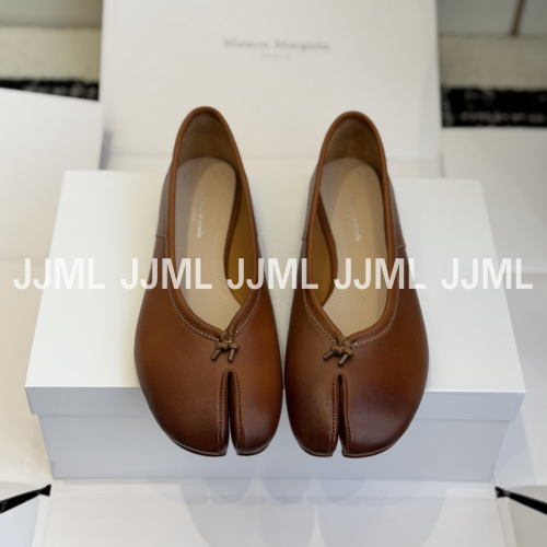 메종 마르지엘라 타비 발레리나 플랫 슈즈 브라운