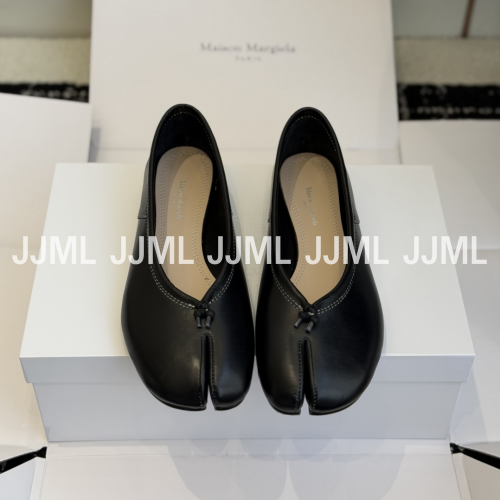 메종 마르지엘라 타비 발레리나 플랫 슈즈 블랙