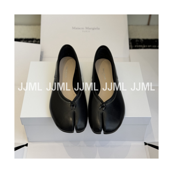 메종 마르지엘라 타비 발레리나 플랫 슈즈 블랙