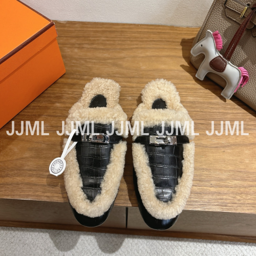 에르메스 시어링 오즈뮬 패턴 블랙