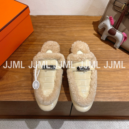 에르메스 시어링 오즈뮬 패턴 베이지