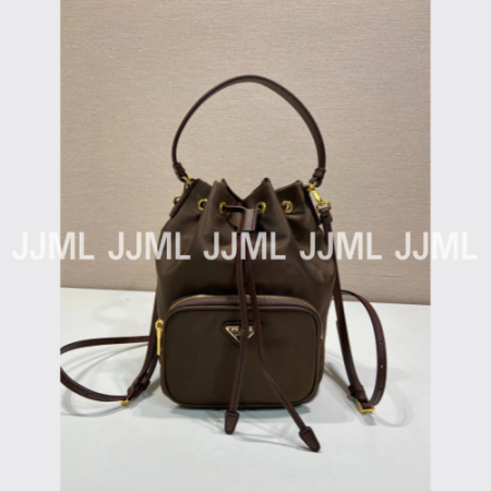 프라다 듀엣 나일론 버킷백 카카오 1BH038