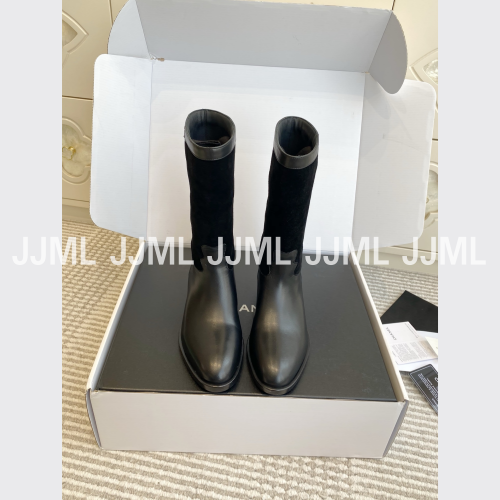 샤넬 스웨이드 부츠 블랙